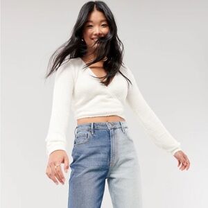 Hollister Cream Textured Knit Top